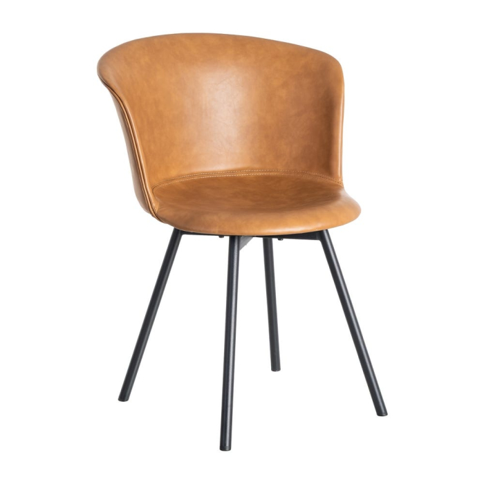Set 2 scaune dining camel piele ecologică metal HoReCa [2]