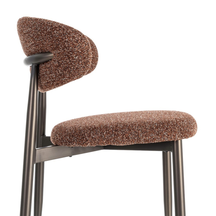 Set de scaune de dining tapițate cu structură metalică [8]