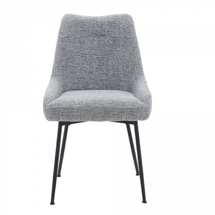Set de 2 scaune de dining cu aspect minimalist și finisaj textil gri – elegante, rezistente și versatile [5]