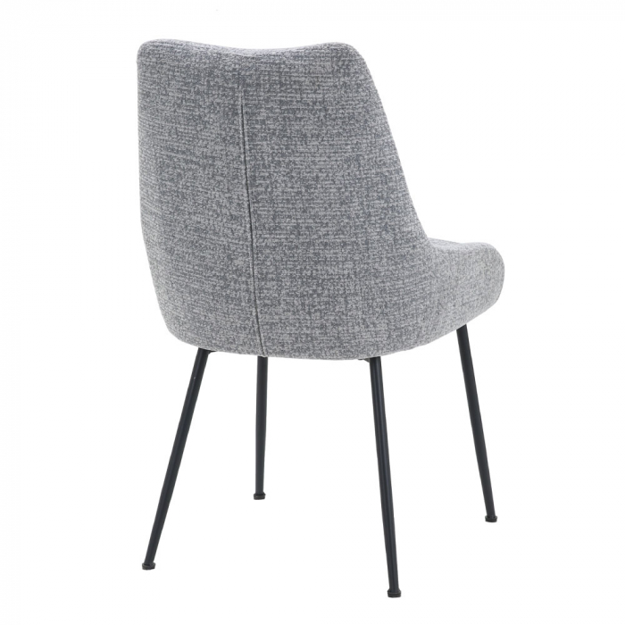 Set de 2 scaune de dining cu aspect minimalist și finisaj textil gri – elegante, rezistente și versatile [3]