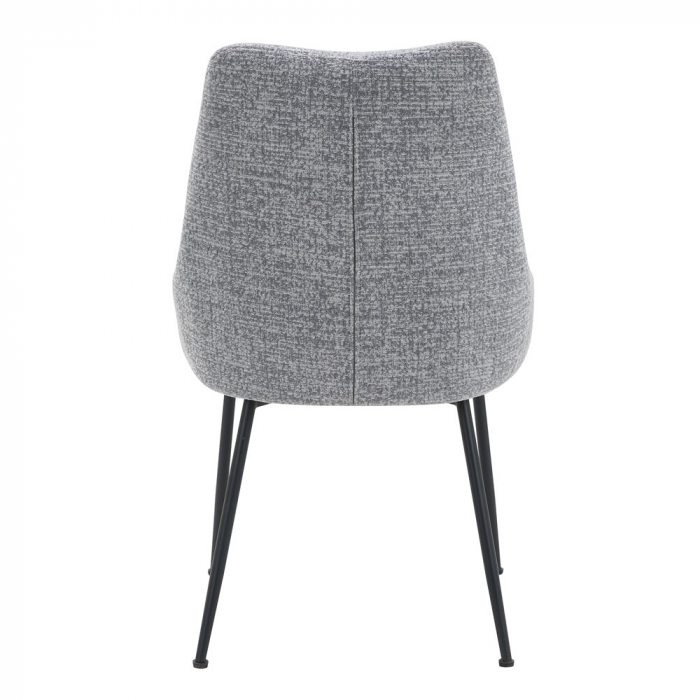 Set de 2 scaune de dining cu aspect minimalist și finisaj textil gri – elegante, rezistente și versatile [4]