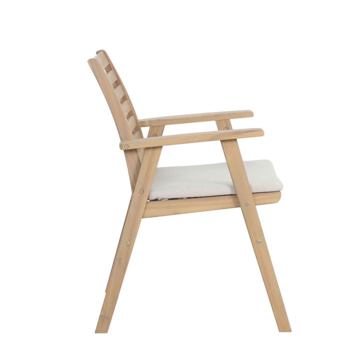 Set 2 scaune din lemn de acacia cu pernă albă [5]