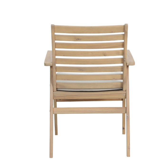 Set 2 scaune din lemn de acacia cu pernă albă [7]