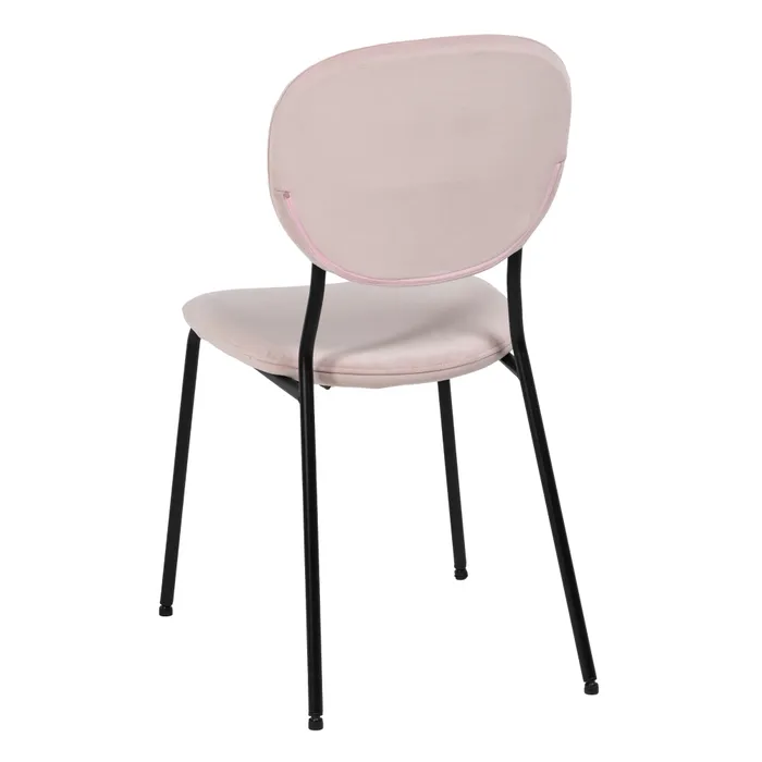 Scaune dining moderne roz pudra cu șezut catifelat [13]