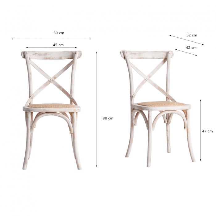 Set 2 scaune clasice lemn alb antic|Scaune elegante [6]