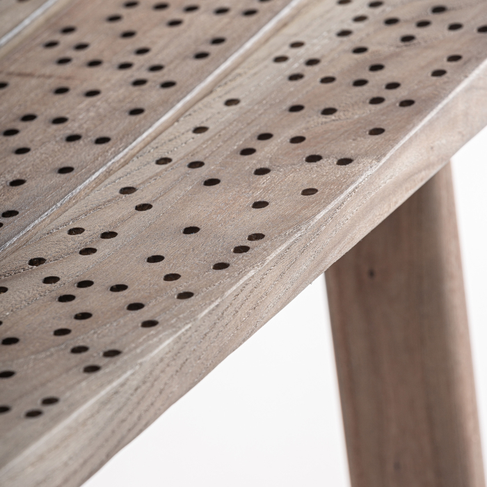 Set de 2 scaune din lemn de ulm cu design perforat Jacquard [6]