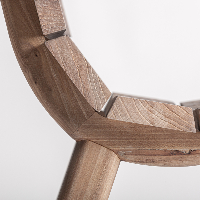 Set de 2 scaune din lemn de ulm cu design perforat Jacquard [8]