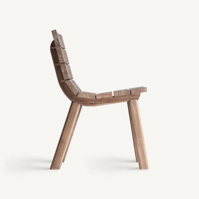 Set de 2 scaune din lemn de ulm cu design perforat Jacquard [3]