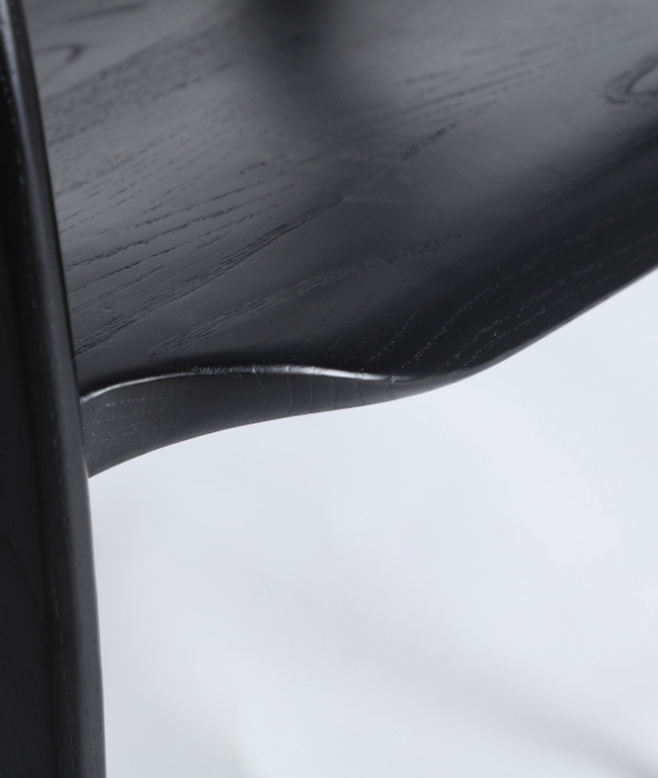 Set de 2 scaune din lemn de ulm negru cu design scandinav Hasloch [5]