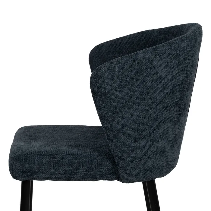 Scaune bleumarin tapițate cu brațe și design curbat – set 2 bucăți [7]