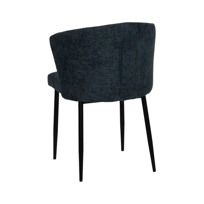 Scaune bleumarin tapițate cu brațe și design curbat – set 2 bucăți [4]