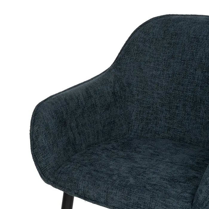 Scaune bleumarin cu brațe și tapițerie textilă – set 2 bucăți, design elegant [6]