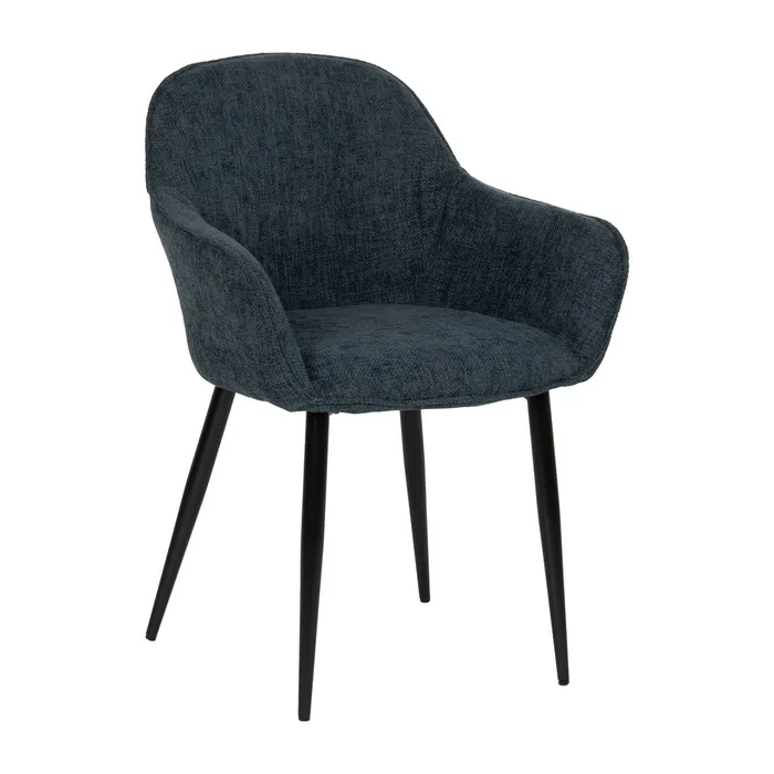 Scaune bleumarin cu brațe și tapițerie textilă – set 2 bucăți, design elegant [2]