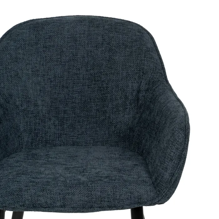 Scaune bleumarin cu brațe și tapițerie textilă – set 2 bucăți, design elegant [5]