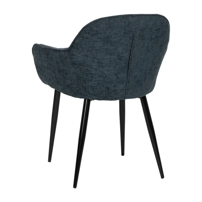 Scaune bleumarin cu brațe și tapițerie textilă – set 2 bucăți, design elegant [4]