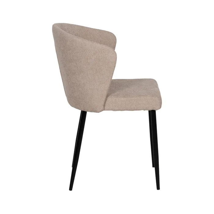Scaune bej cu brațe și design curbat – set 2 bucăți, texturate, horeca [3]