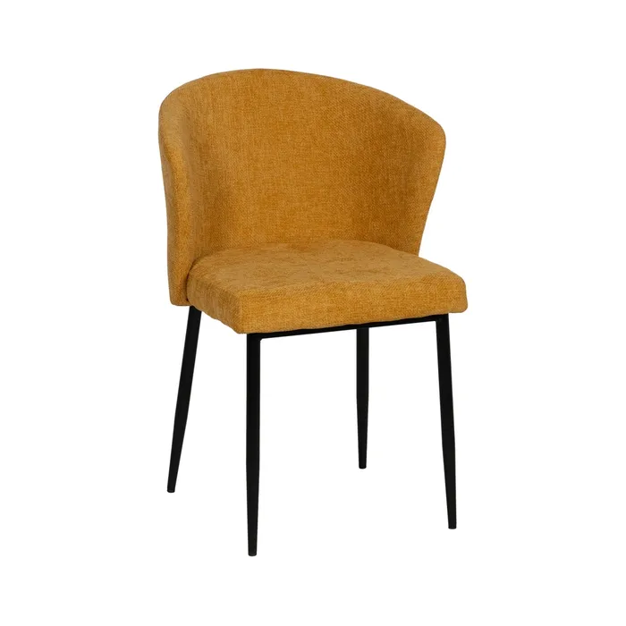 Scaune galbene cu design curbat și tapițerie texturată – set 2 bucăți [2]