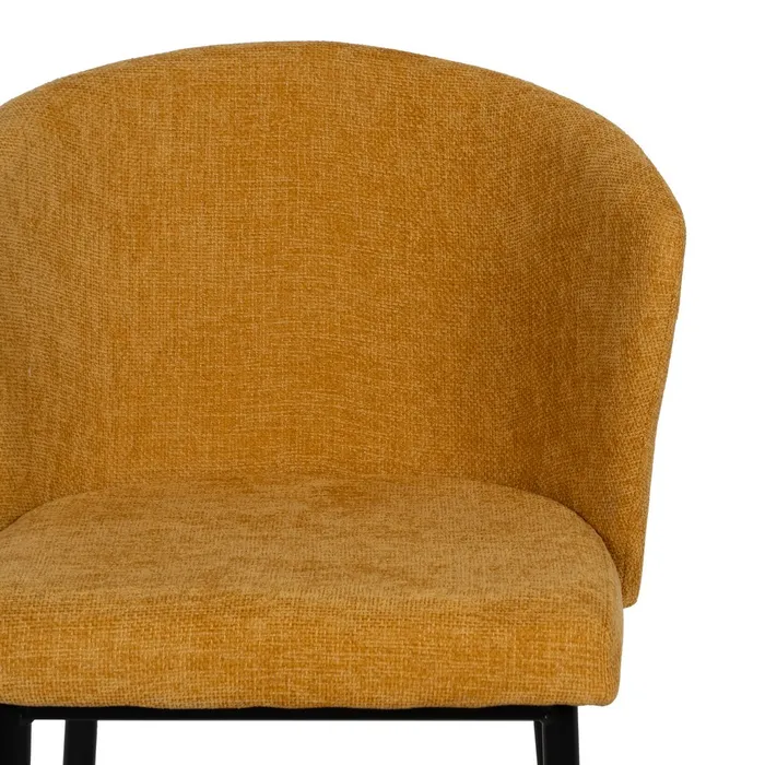 Scaune galbene cu design curbat și tapițerie texturată – set 2 bucăți [5]