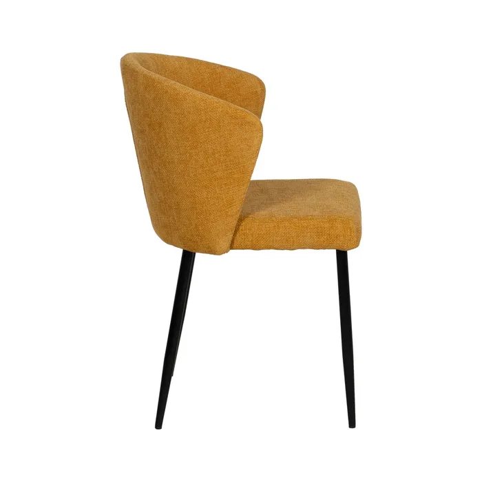 Scaune galbene cu design curbat și tapițerie texturată – set 2 bucăți [3]