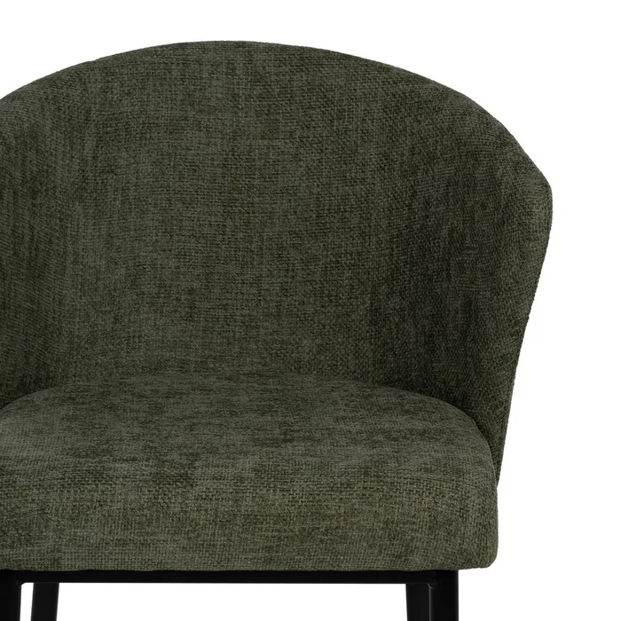 Scaune verzi tapițate cu design curbat și picioare negre – set 2 bucăți [5]
