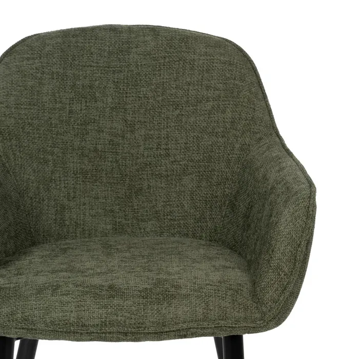 Scaune verzi olive tapițate cu brațe – set 2 bucăți, stil natural modern [5]
