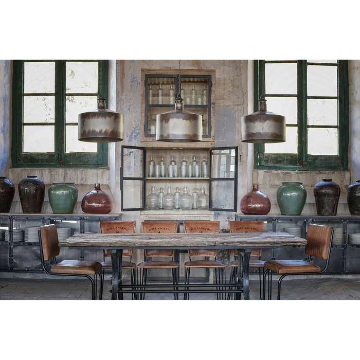 Set scaune vintage metal piele|Scaune dining autentice [8]