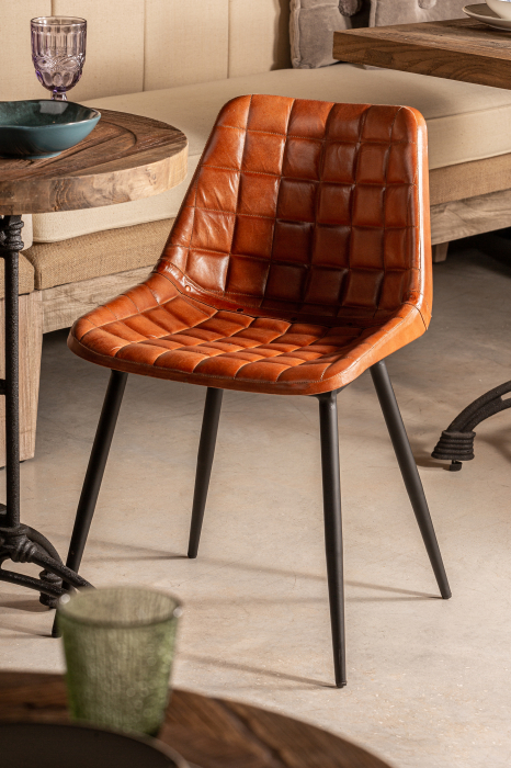 Set scaune vintage metal piele|Scaune dining autentice [3]