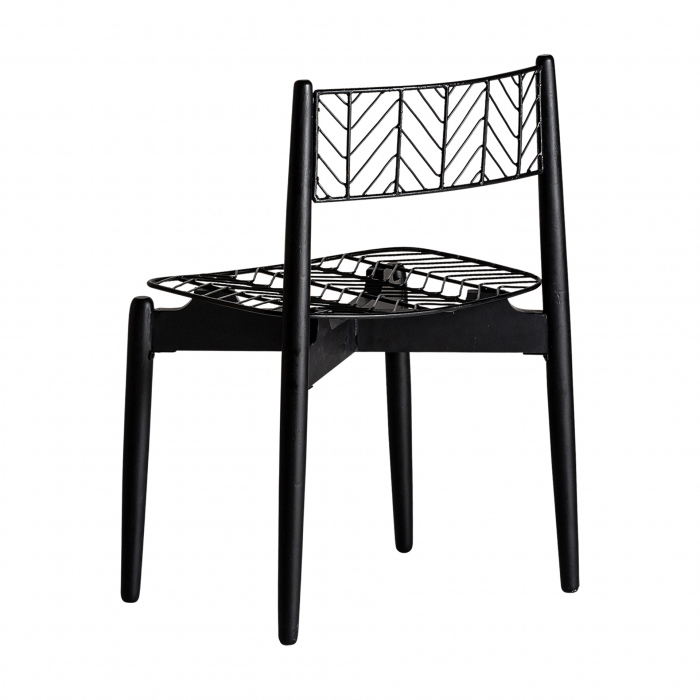 Scaune Art Deco metal negru|Set 2 scaune elegante dining [4]