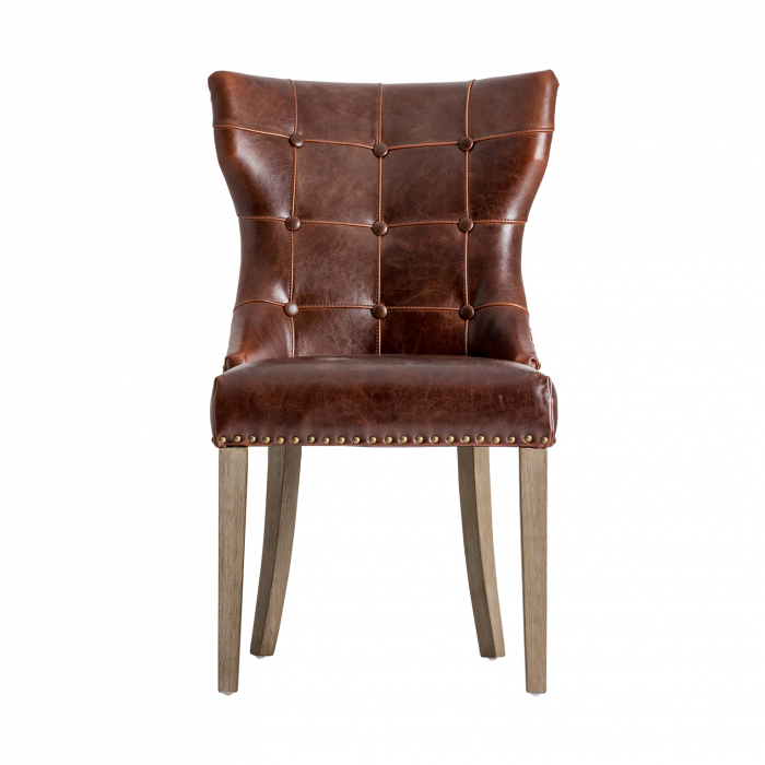 Set scaune vintage piele maro | Scaune dining confortabile [2]