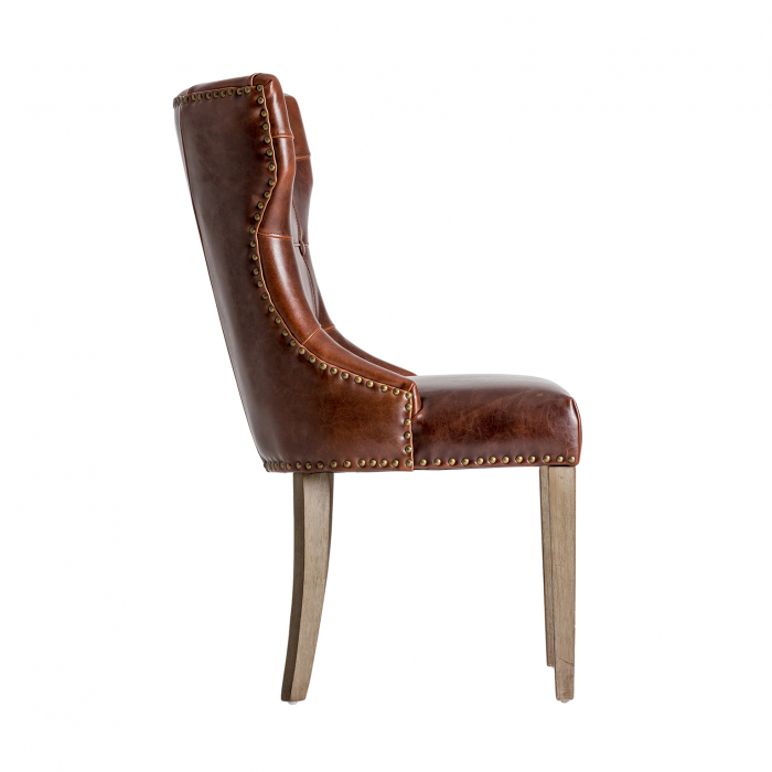 Set scaune vintage piele maro | Scaune dining confortabile [3]