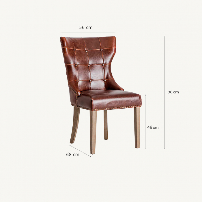 Set scaune vintage piele maro | Scaune dining confortabile [7]