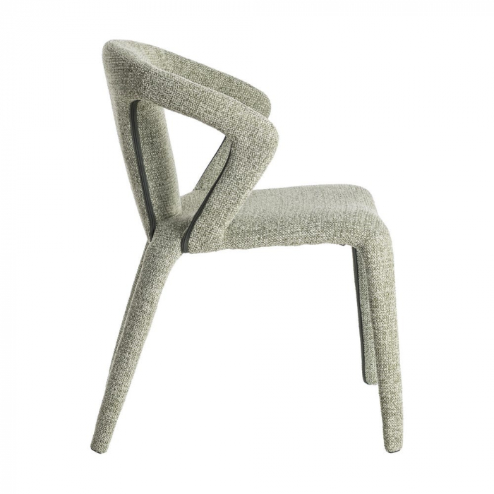 Set de 2 scaune din stofă verde marmorat cu cadru metalic [4]