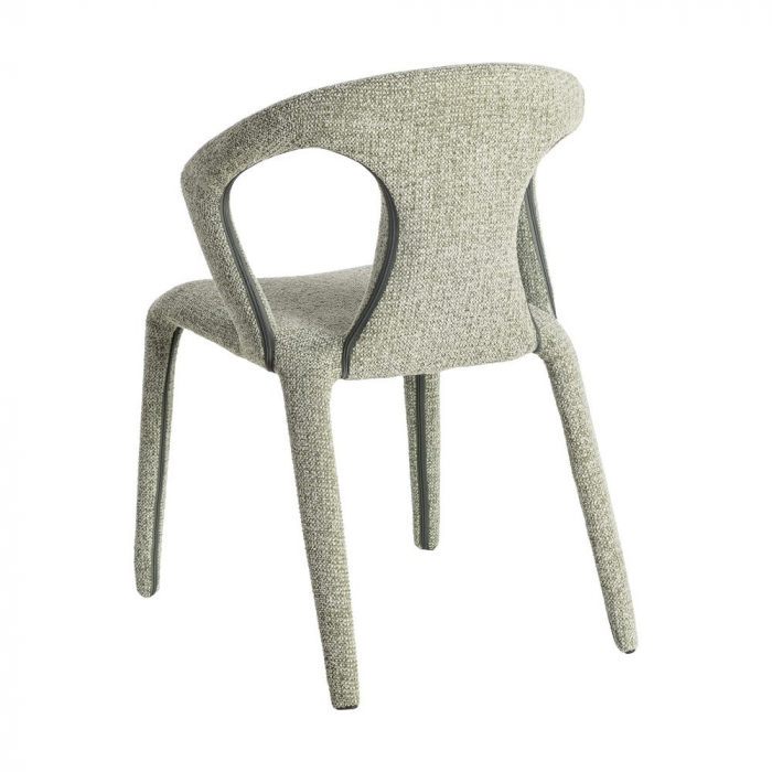Set de 2 scaune din stofă verde marmorat cu cadru metalic [5]