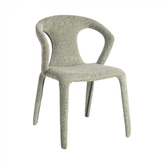 Set de 2 scaune din stofă verde marmorat cu cadru metalic [2]