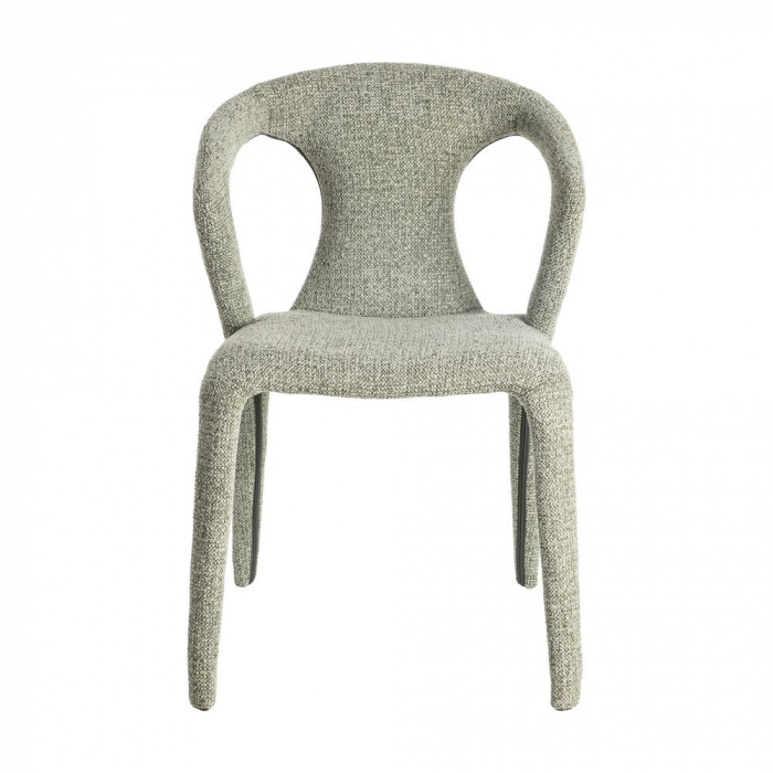 Set de 2 scaune din stofă verde marmorat cu cadru metalic [3]
