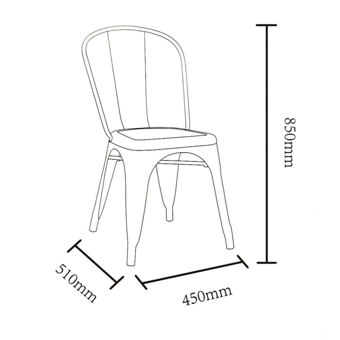 Set de 2 scaune dining din metal argintiu în stil industrial [6]