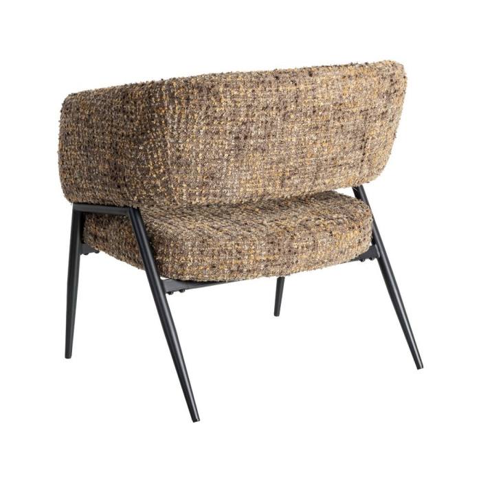 Set de 2 scaune dining din stofă maro cu design modern [7]