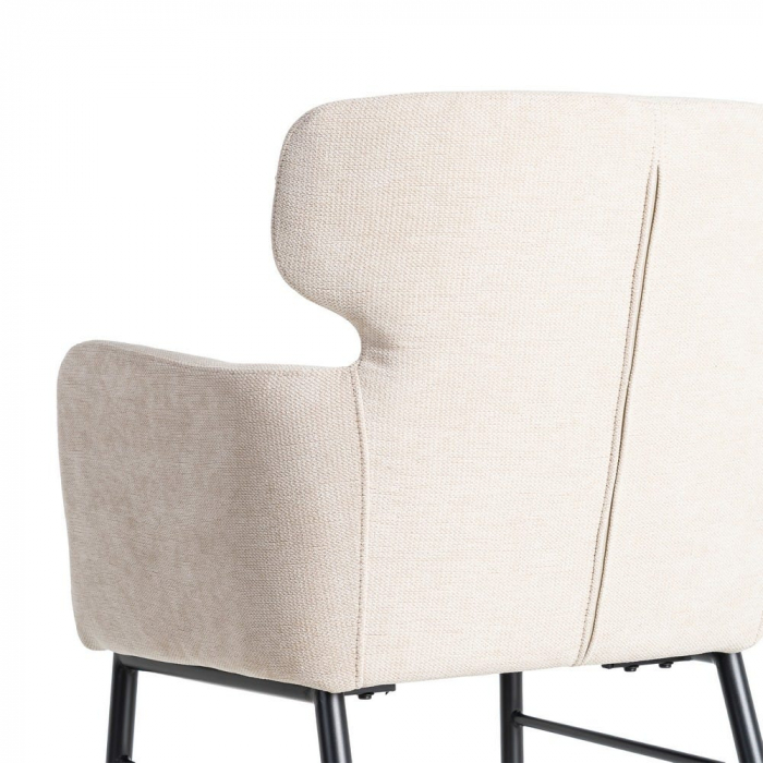 Set de 2 scaune dining și HORECA bej din stofă cu design elegant [6]