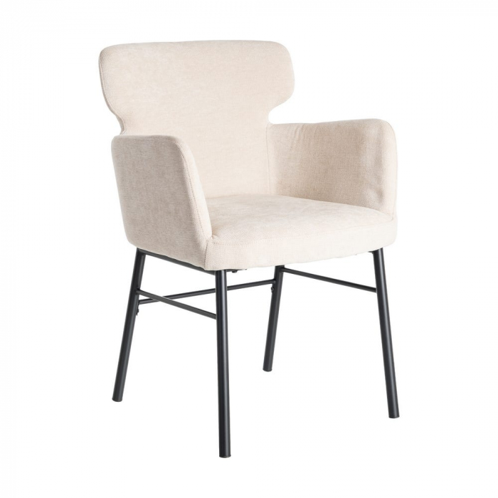 Set de 2 scaune dining și HORECA bej din stofă cu design elegant [2]
