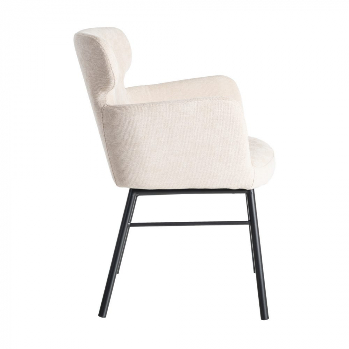 Set de 2 scaune dining și HORECA bej din stofă cu design elegant [4]