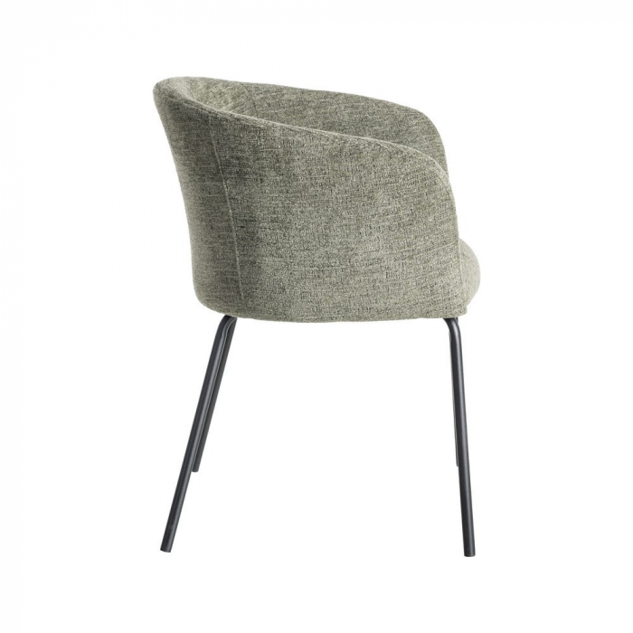 Set de 2 scaune dining HORECA crem din stofă cu brațe confortabile stil modern contemporan [3]