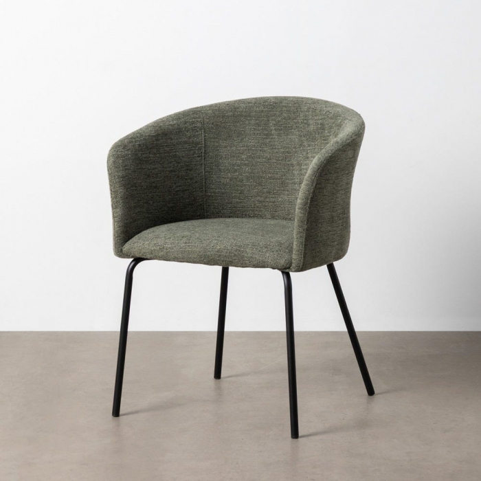 Set de 2 scaune dining HORECA crem din stofă cu brațe confortabile stil modern contemporan [11]