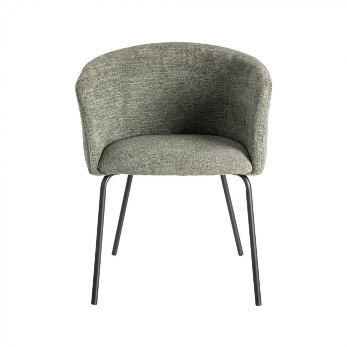 Set de 2 scaune dining HORECA crem din stofă cu brațe confortabile stil modern contemporan [4]