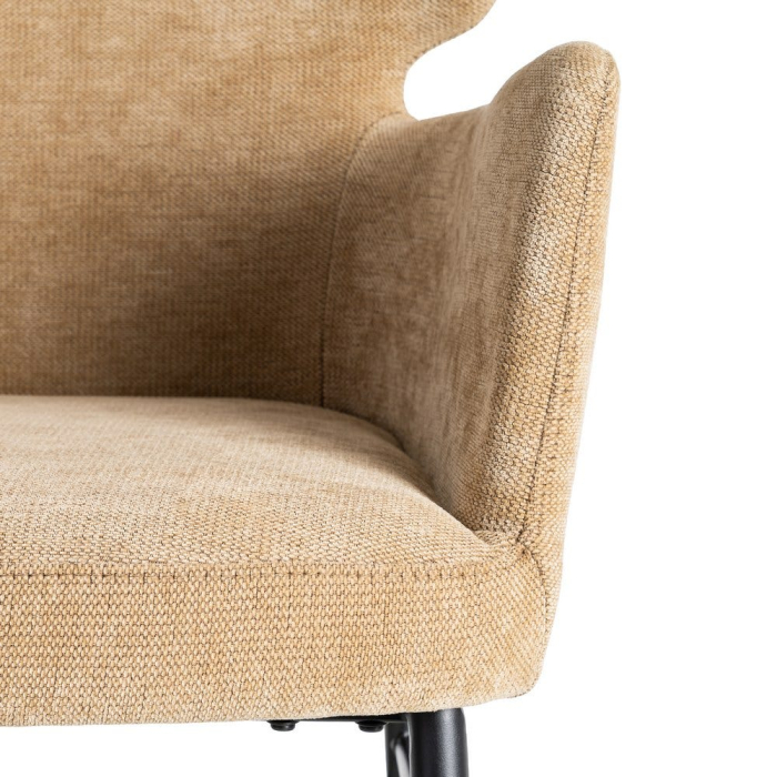 Set de 2 scaune dining si HORECA portocalii din stofă stil modern [9]