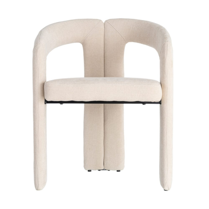 Set de 2 scaune dining și HORECA cu brațe și tapițerie crem [6]