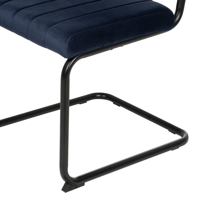 Setul de 2 scaune dining si HORECA din stofa albastra cu structura metalica 48x56x82 cm [11]