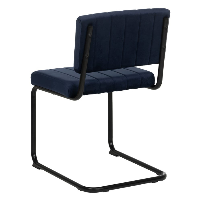 Setul de 2 scaune dining si HORECA din stofa albastra cu structura metalica 48x56x82 cm [5]