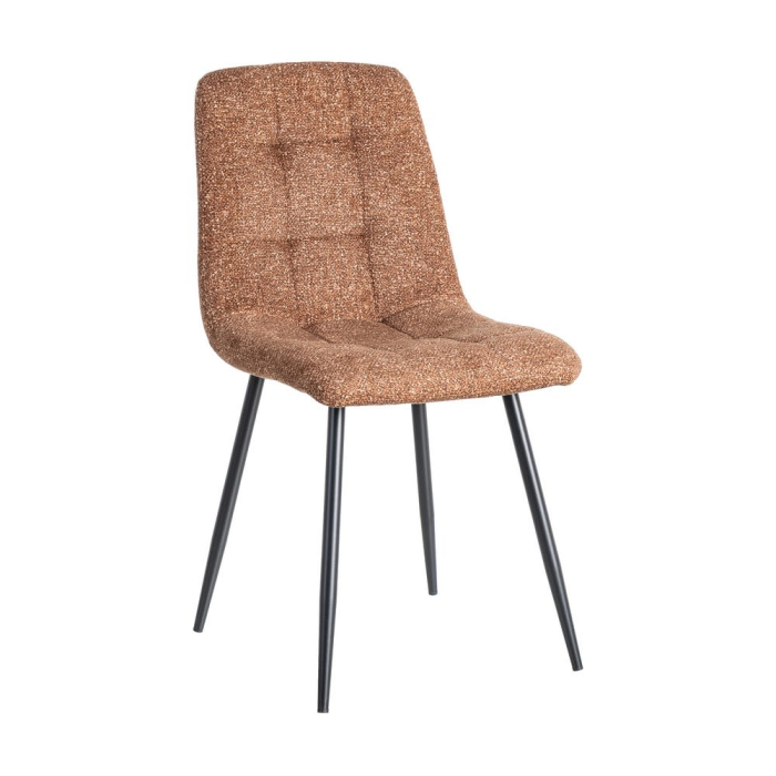 Set de 2 scaune dining și horeca din stofă cafenie – imagine principală în dining [2]