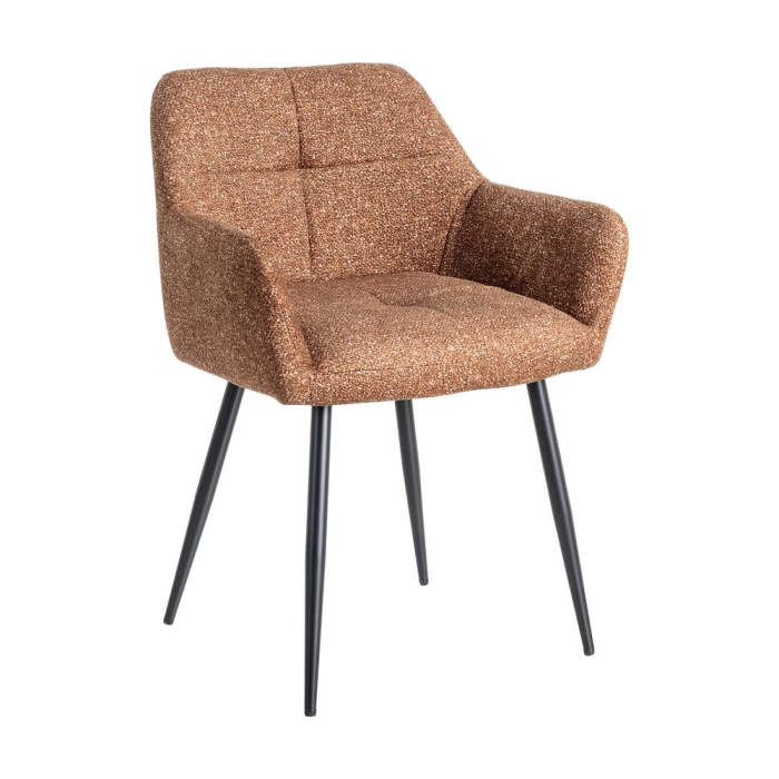 Scaune dining HoReCa stofă cognac cu brațe – set 2 [2]