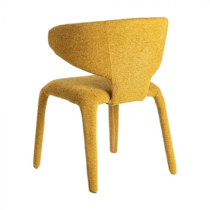 Set de 2 scaune dining HORECA din stofă galben muștar cu stil contemporan [5]